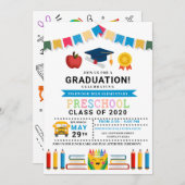 Einladung des Abschlusses vor der Schule (Vorne/Hinten)