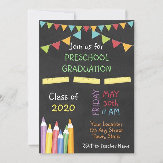 Einladung des Abschlusses vor der Schule (Vorderseite)