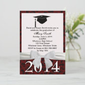 Einladung des Abschlusses "Weißer Flachband" und " (Stehend Vorderseite)