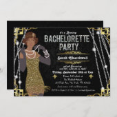 Einladung des afroamerikanischen Flapper Bachelore (Vorne/Hinten)