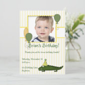 Einladung des Alligator Child's Birthday Foto (Stehend Vorderseite)