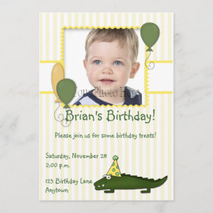 Einladung des Alligator Child's Birthday Foto