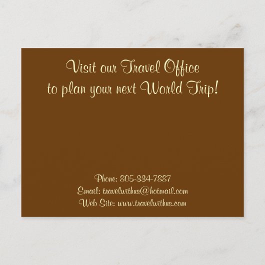 EINLADUNG DES ALTEN WELTKARTENREISEBÜROS (Rückseite)