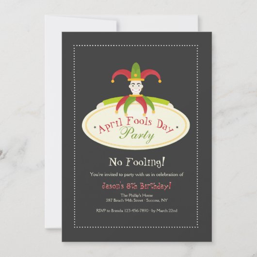 Einladung des Aprilscherzes Tages (Vorderseite)