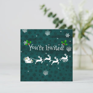 Einladung des aquamarinen Weihnachtsmanns zum Schl