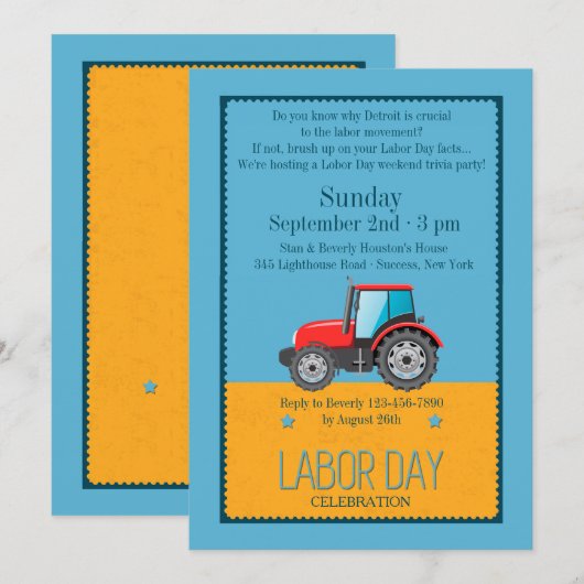 Einladung des Arbeitswagens (Vorne/Hinten)