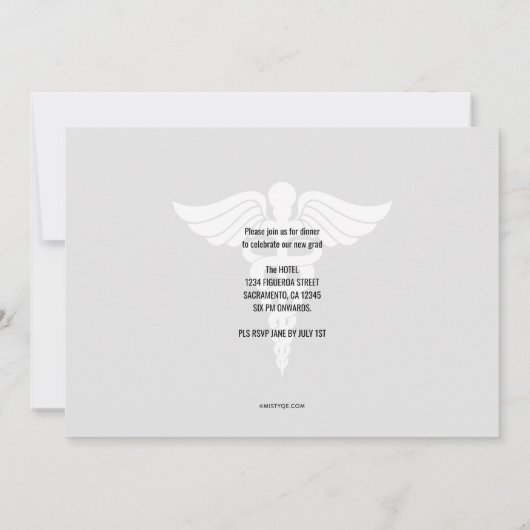 Einladung des Arztes im Abschluss (Rückseite)