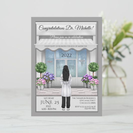 Einladung des Arztes zum Abschluss (Stehend Vorderseite)