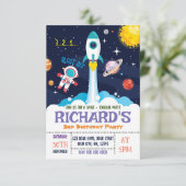 Einladung des Astronauten Boy zum Geburtstag (Stehend Vorderseite)