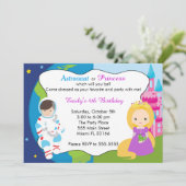 Einladung des Astronauten Princess Kindergeburtsta (Stehend Vorderseite)