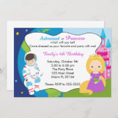 Einladung des Astronauten Princess Kindergeburtsta (Vorne/Hinten)