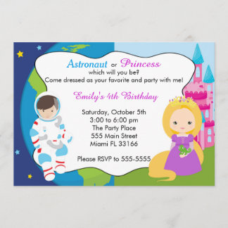 Einladung des Astronauten Princess Kindergeburtsta