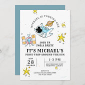 Einladung des Astronauten zum ersten Geburtstag (Vorne/Hinten)