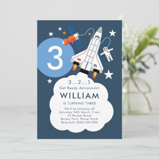 Einladung des Astronautenraketenraumschiffs (Stehend Vorderseite)