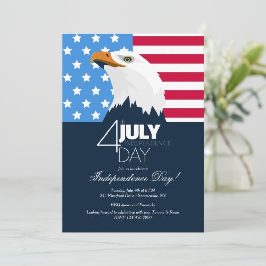 Einladung des Bald Eagle Independence Day (Stehend Vorderseite)