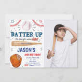 Einladung des Baseball-Fotos (Vorderseite)