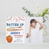 Einladung des Baseball-Fotos (Stehend Vorderseite)