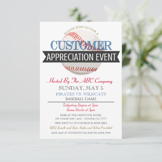 Einladung des Baseball-Kunden (Stehend Vorderseite)