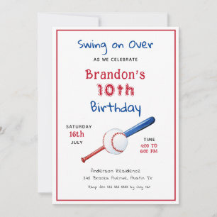 Einladung des Baseball Sports Kindergeburtstag