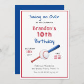 Einladung des Baseball Sports Kindergeburtstag (Vorne/Hinten)