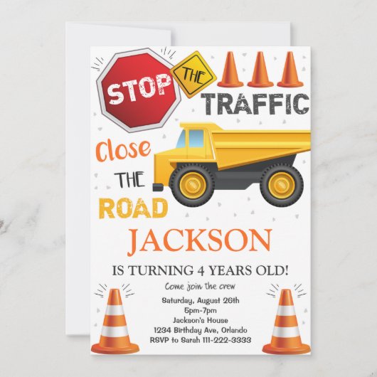 Einladung des Baustumpffahrzeugs (Vorderseite)