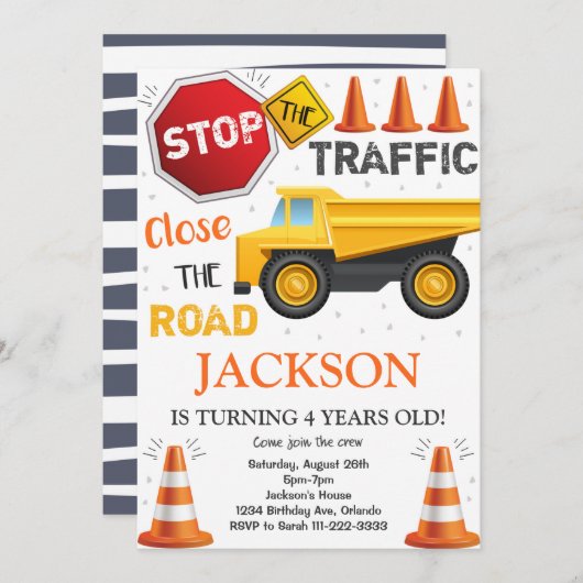 Einladung des Baustumpffahrzeugs (Vorne/Hinten)