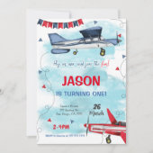 Einladung des bearbeitbaren Flugzeugs (Vorderseite)