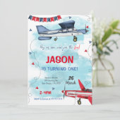 Einladung des bearbeitbaren Flugzeugs (Stehend Vorderseite)