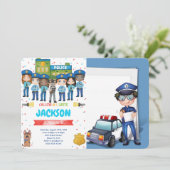 Einladung des bearbeitbaren Fotos der Polizei (Stehend Vorderseite)