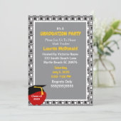 Einladung des Black and GreyTeacher Abschlusses (Stehend Vorderseite)