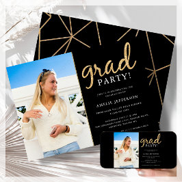 Einladung des Black & Gold Foto Abschlusses