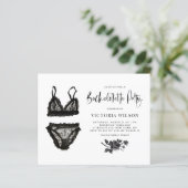 Einladung des Black Lace Lingerie Junggeselinnen-A (Stehend Vorderseite)