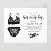 Einladung des Black Lace Lingerie Junggeselinnen-A (Vorderseite)