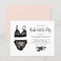 Einladung des Black Lace Lingerie Junggeselinnen-A