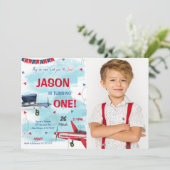 Einladung des blauen Fotos (Stehend Vorderseite)