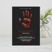 Einladung des Bloody-Handprint-Halloween-Party (Stehend Vorderseite)