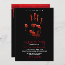 Einladung des Bloody-Handprint-Halloween-Party