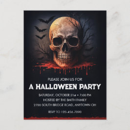 Einladung des Bloody Skull-Halloween-Party Postkar Postkarte