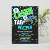 Einladung des Blue Laser Tag Party (Stehend Vorderseite)