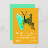 Einladung des bunten Schmetterlingsmädchens zum Ge (Vorne/Hinten)