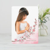 Einladung des Cherry Blossom Branch Foto (Stehend Vorderseite)