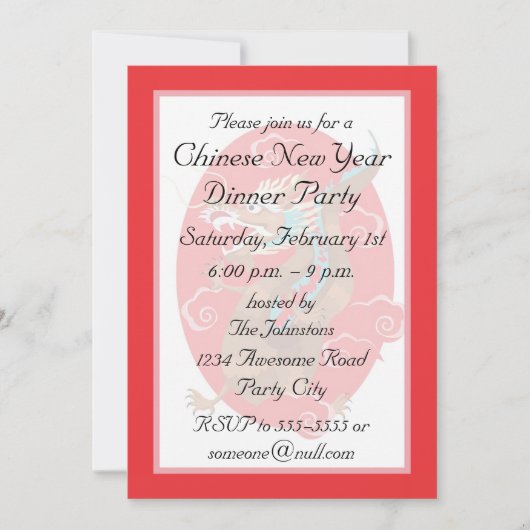 Einladung des chinesischen Drachen (Vorderseite)