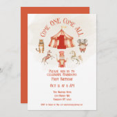 Einladung des Circus Animal zum ersten Geburtstag (Vorne/Hinten)