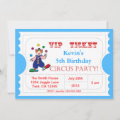 Einladung des Circus Tickets (Rückseite)