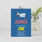 Einladung des Custom Child Goose Bird Cartoon (Stehend Vorderseite)