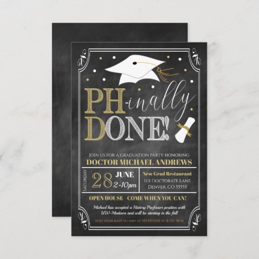 Einladung des Doktoranden-Abschlusses (Vorne/Hinten)