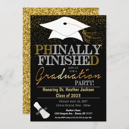 Einladung des Doktoranden-Abschlusses (Vorne/Hinten)