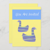 Einladung des Ducky Duck Yellow Child zum Geburtst (Vorne/Hinten)