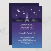 Einladung des Eiffelturms 16 . Geburtstag (Vorne/Hinten)
