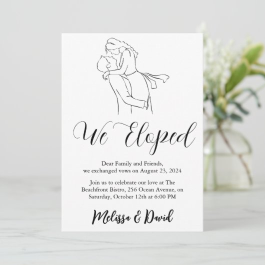 Einladung des Empfangs in Schwarzweiß (Stehend Vorderseite)